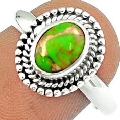Clearance Sale- 1.94cts solitaire green mojave turquoise 925 sterling silver ring size 8 u7615