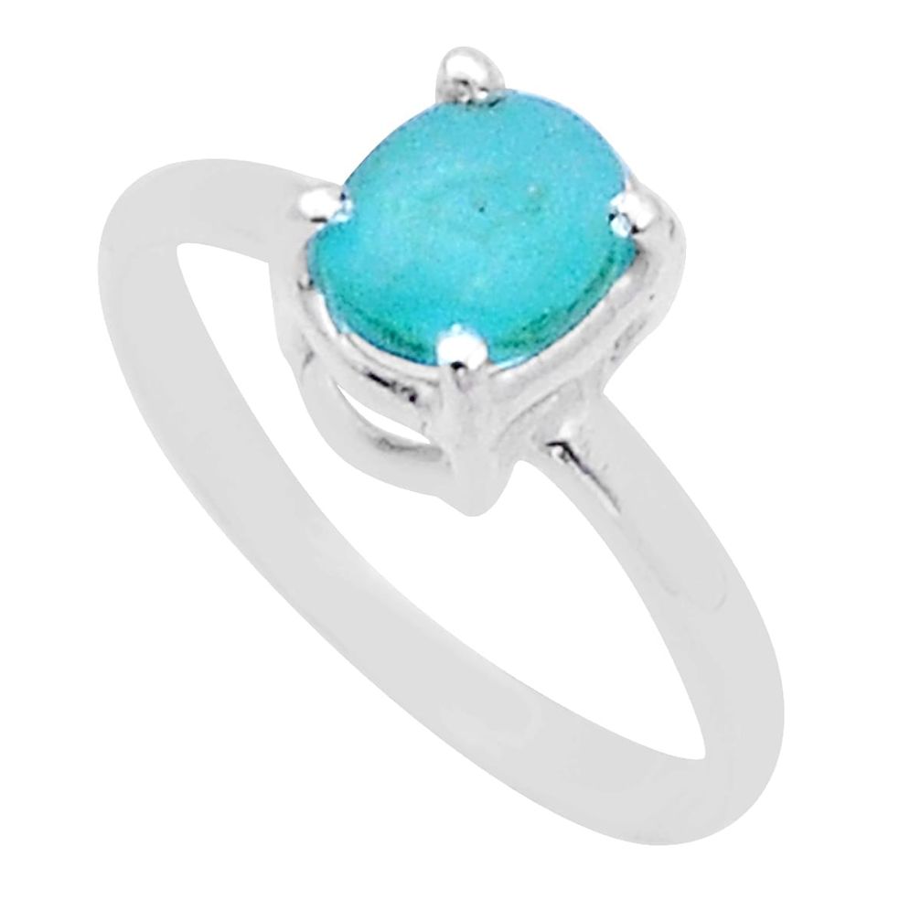 1.88cts solitaire green smithsonite oval 925 sterling silver ring size 7 y1778