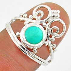 0.70cts solitaire green turquoise lab 925 sterling silver ring size 8 c29885