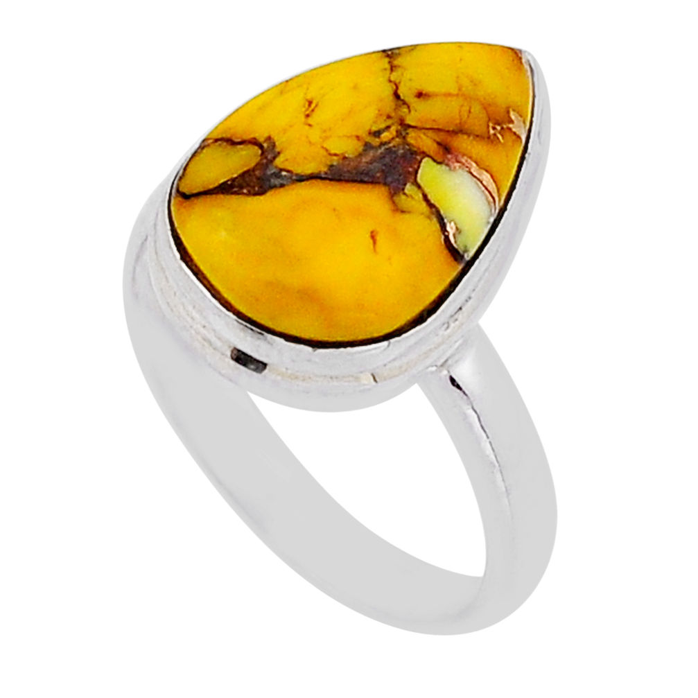 9.58cts solitaire honey dahlia pear shape sterling silver ring size 8.5 n54354