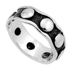 4.02gms solitaire indonesian bali style solid 925 silver band ring size 7 n50373