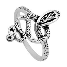3.56gms solitaire indonesian bali style solid silver snake ring size 7.5 n50234