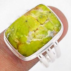 14.59cts solitaire lizardite (meditation stone) 925 silver ring size 10 t95131