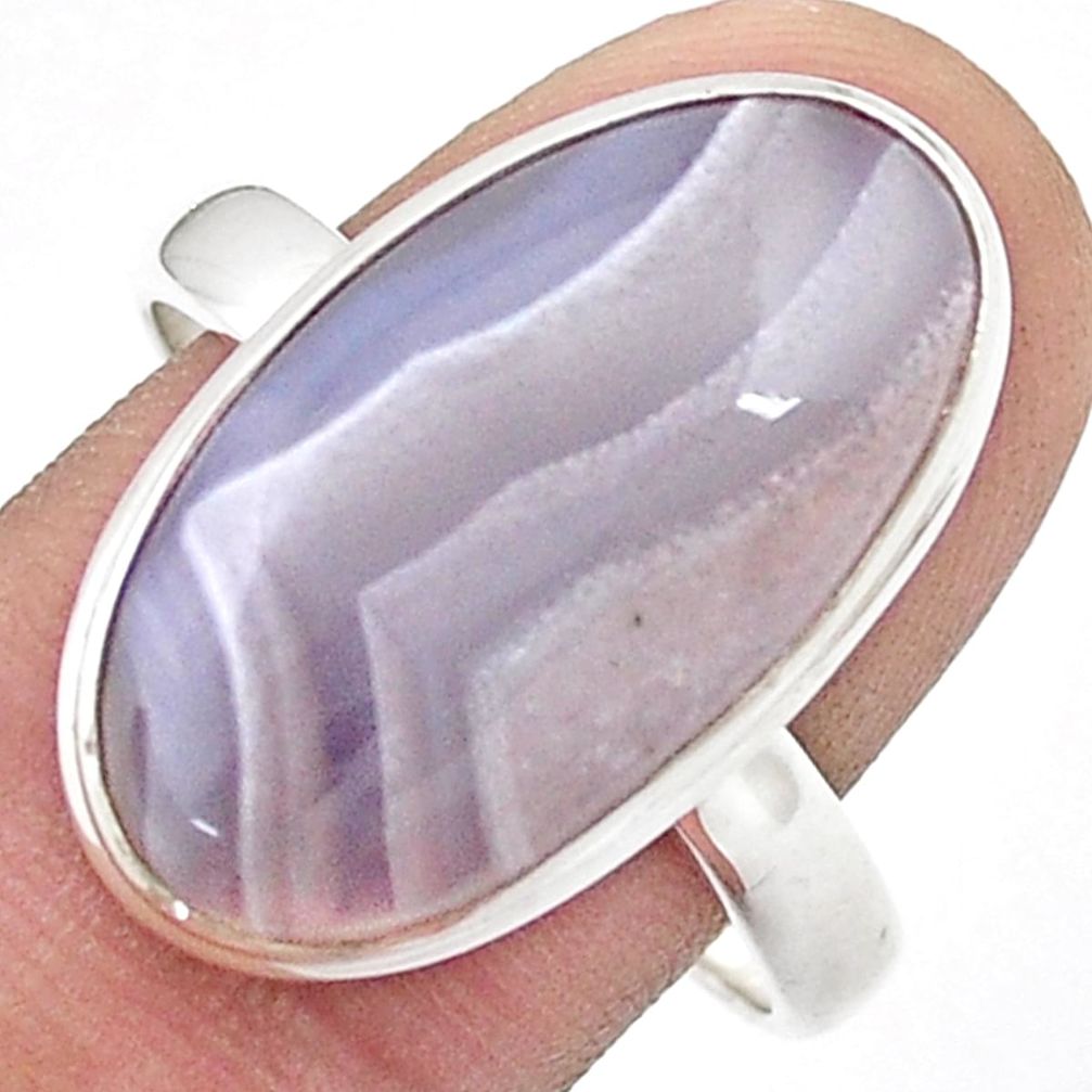 14.43cts solitaire natural agua nueva agate oval 925 silver ring size 11 u47830