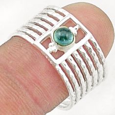 0.40cts solitaire natural aqua chalcedony 925 sterling silver ring size 9 u36242