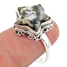 6.29cts solitaire natural astrophyllite silver star fish ring size 7.5 t63406