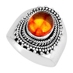 2.78cts solitaire natural baltic amber (poland) 925 silver ring size 8 y75271