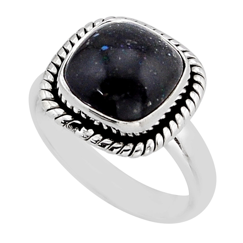 5.11cts solitaire natural black honduran matrix opal silver ring size 7 y64627