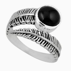 3.10cts solitaire natural black onyx 925 sterling silver ring size 7.5 y45804