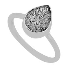 3.73cts solitaire natural black rutile 925 sterling silver ring size 8 n33651