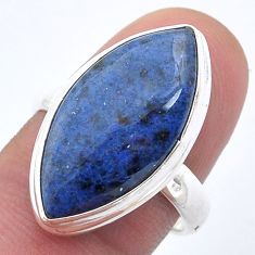 13.87cts solitaire natural blue dumortierite 925 silver ring size 8 u59208