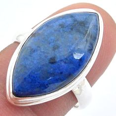 14.01cts solitaire natural blue dumortierite marquise silver ring size 7 u59244