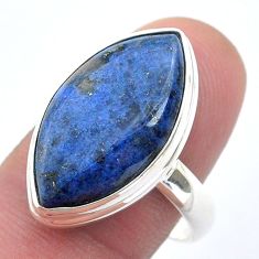 15.11cts solitaire natural blue dumortierite marquise silver ring size 9 u59209