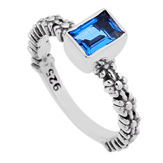 1.41cts solitaire natural blue iolite 925 sterling silver ring size 7.5 n50934