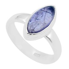 4.84cts solitaire natural blue iolite 925 sterling silver ring size 6 u60585