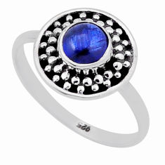 1.05cts solitaire natural blue kyanite 925 sterling silver ring size 8 n40762