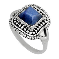 3.37cts solitaire natural blue kyanite 925 sterling silver ring size 8 y82282