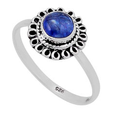 0.88cts solitaire natural blue kyanite 925 sterling silver ring size 9 n40768