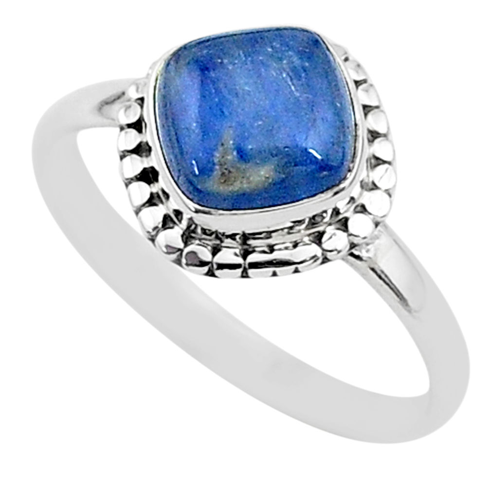 3.31cts solitaire natural blue kyanite 925 sterling silver ring size 9 t6089