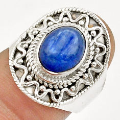 4.50cts solitaire natural blue kyanite 925 sterling silver ring size 7.5 u87913
