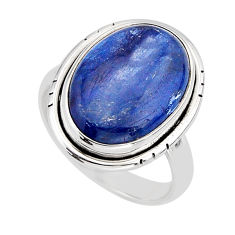 12.37cts solitaire natural blue kyanite 925 sterling silver ring size 8.5 y66669