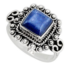 3.14cts solitaire natural blue kyanite 925 sterling silver ring size 6.5 y78129