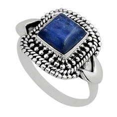 3.41cts solitaire natural blue kyanite 925 sterling silver ring size 8.5 y82285