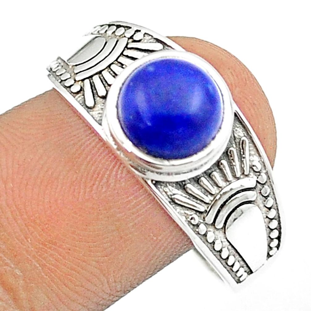 3.30cts solitaire natural blue lapis lazuli 925 silver mens ring size 11 u24165