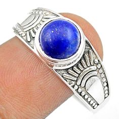 2.97cts solitaire natural blue lapis lazuli 925 silver mens ring size 12 u24167