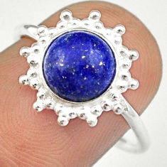 3.43cts solitaire natural blue lapis lazuli 925 silver ring jewelry size 7 u9066