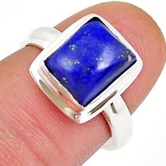 4.22cts solitaire natural blue lapis lazuli 925 silver ring jewelry size 7 y4241