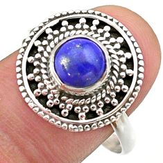 2.11cts solitaire natural blue lapis lazuli 925 silver ring size 10 t41449