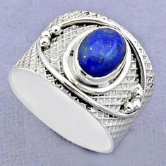 2.02cts solitaire natural blue lapis lazuli 925 silver ring size 6.5 t37214