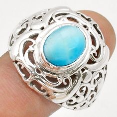 4.33cts solitaire natural blue larimar 925 silver mens ring size 12 u72036