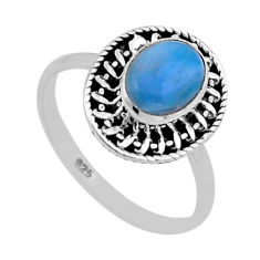 2.15cts solitaire natural blue larimar 925 sterling silver ring size 6.5 n52689