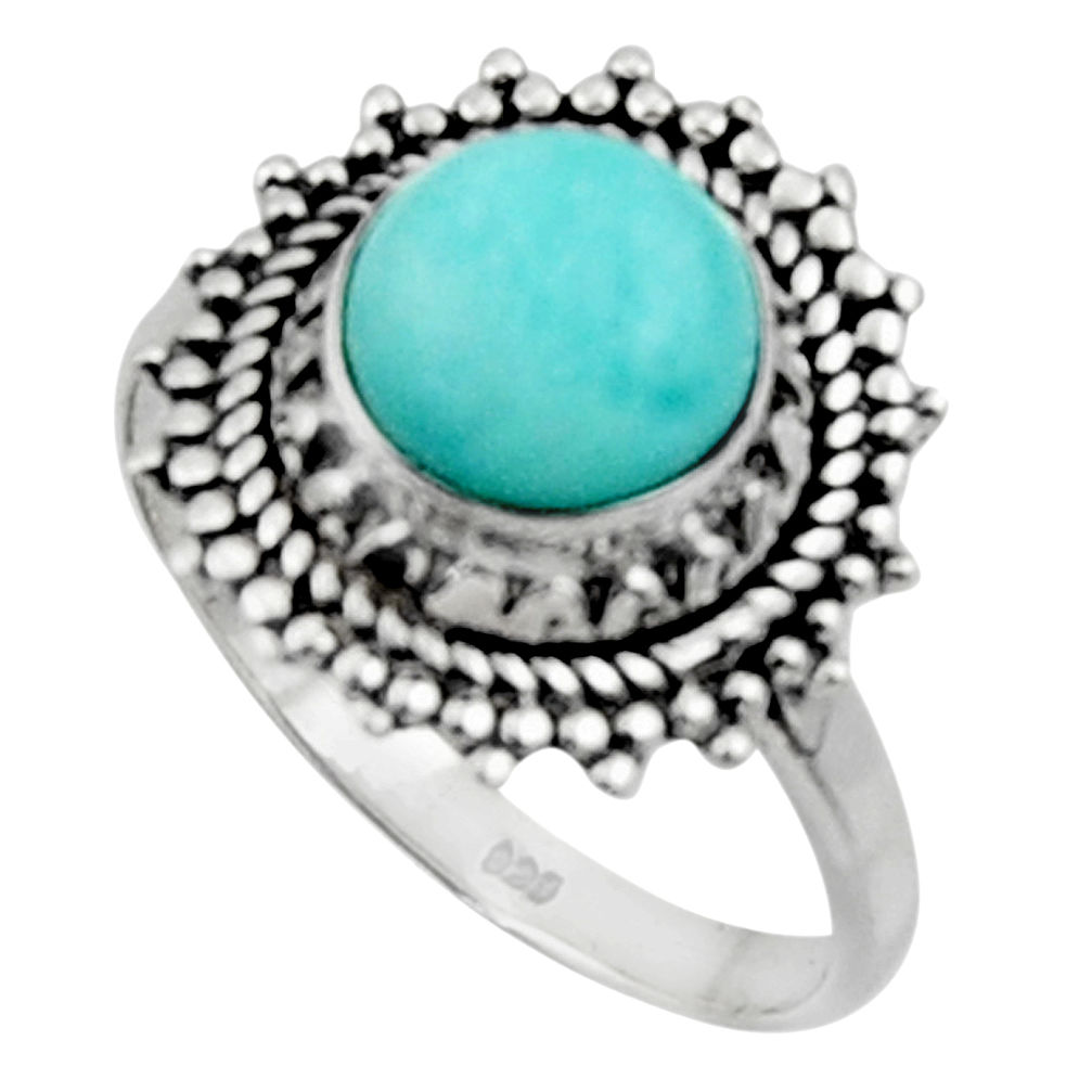3.48cts solitaire natural blue larimar 925 sterling silver ring size 8.5 r50153