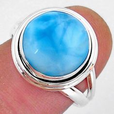 6.29cts solitaire natural blue larimar 925 sterling silver ring size 7 y15759