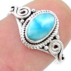 2.42cts solitaire natural blue larimar 925 sterling silver ring size 8 u43681