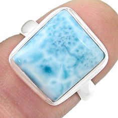5.53cts solitaire natural blue larimar 925 sterling silver ring size 5.5 u48079