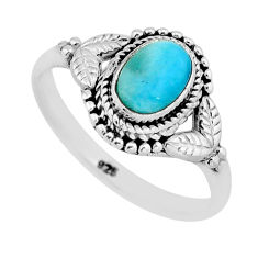 1.53cts solitaire natural blue larimar 925 sterling silver ring size 7.5 y64214