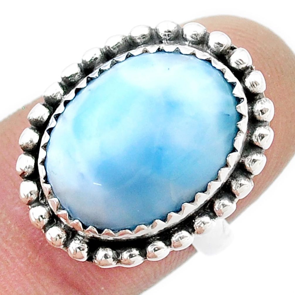 Native american larimar oval ring size 6.5 - u39326