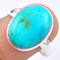 Clearance Sale- 9.61cts solitaire natural blue mojave turquoise 925 silver ring size 10 u12207