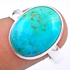 Clearance Sale- 10.41cts solitaire natural blue mojave turquoise 925 silver ring size 10 u12231