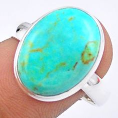 Clearance Sale- 9.52cts solitaire natural blue mojave turquoise 925 silver ring size 9 u12211