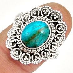 4.19cts solitaire natural blue opaline 925 sterling silver ring size 8 y6556