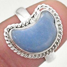 4.52cts solitaire natural blue owyhee opal 925 silver moon ring size 7 t47663