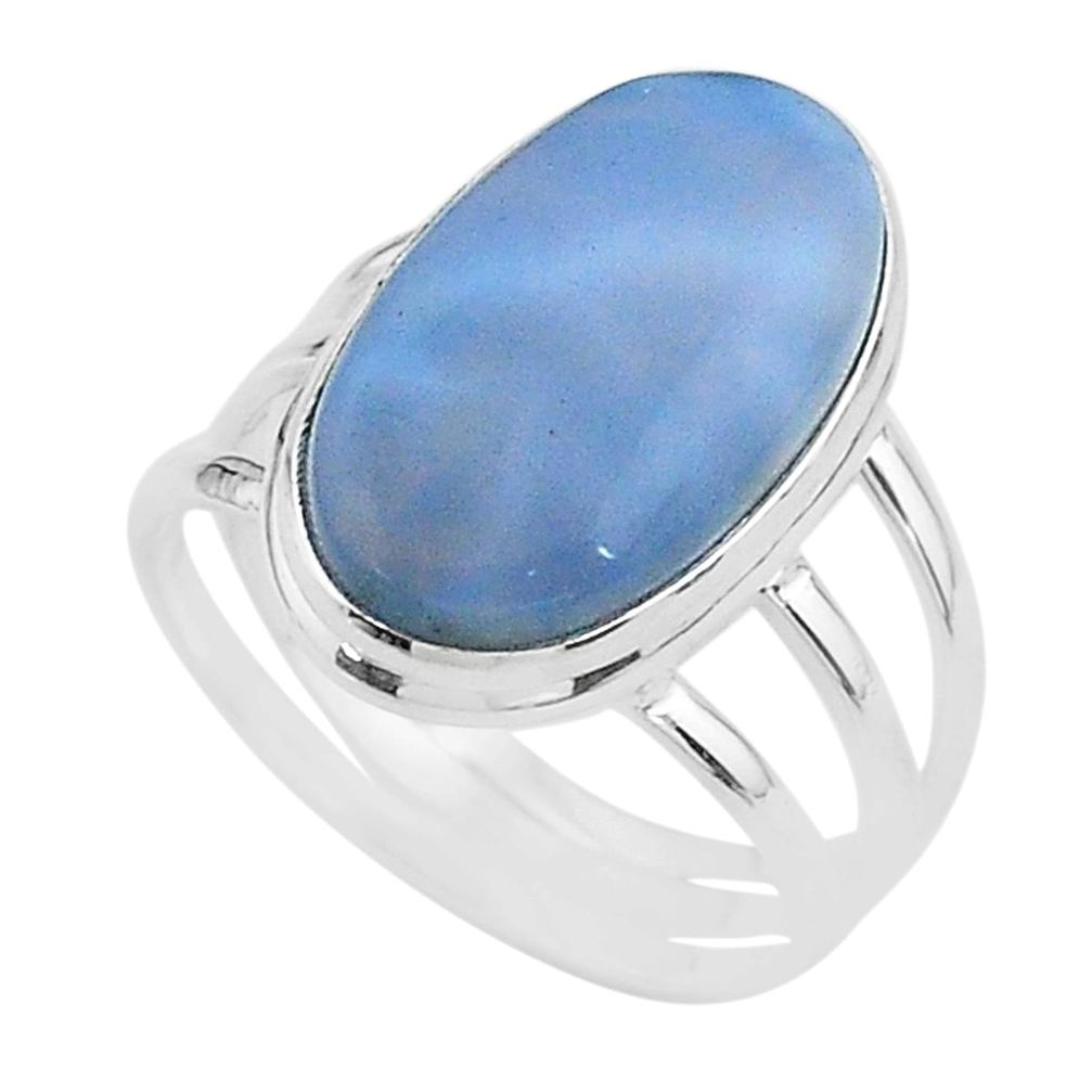 15.97cts solitaire natural blue owyhee opal 925 silver ring size 11 t17857