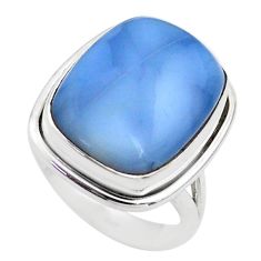 12.03cts solitaire natural blue owyhee opal octagan silver ring size 7 t75360