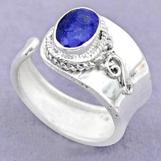 1.54cts solitaire natural blue sapphire 925 silver adjustable ring size 7 t32151