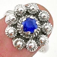 0.87cts solitaire natural blue sapphire 925 silver flower ring size 7 t40713